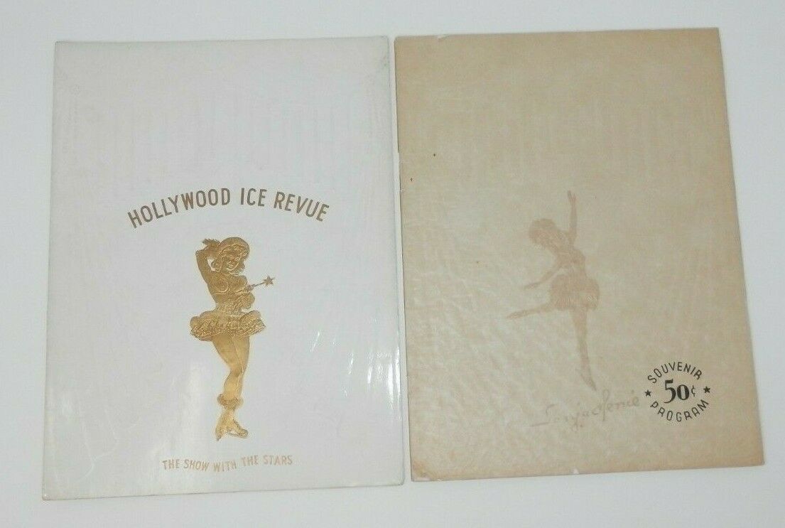 Vintage Sonja Henie Hollywood Ice Review Programs - Booklet Souvenir 1950 1952