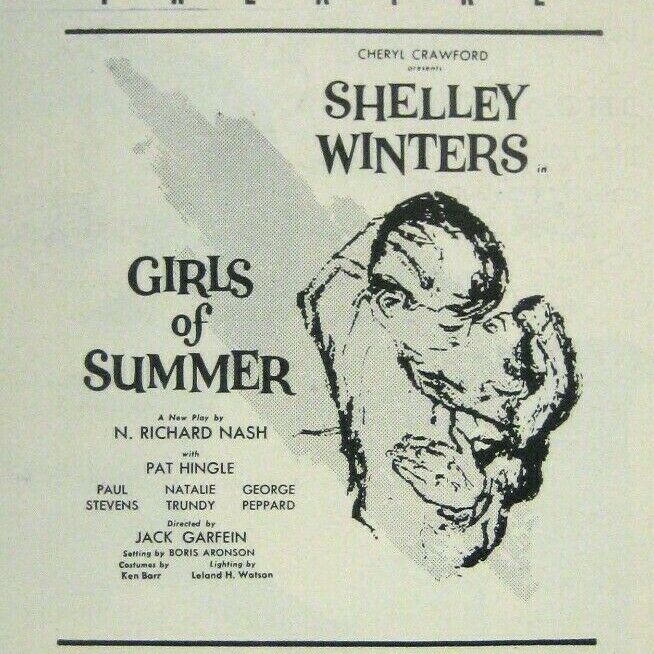 Girls Of Summer Program 1956 Shelley Winters Garfein Peppard Philadelphia Play